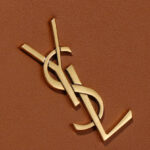 Saint Laurent Mini Manon In Raffia And Aged Vegetable-Tanned Leather Coffee
